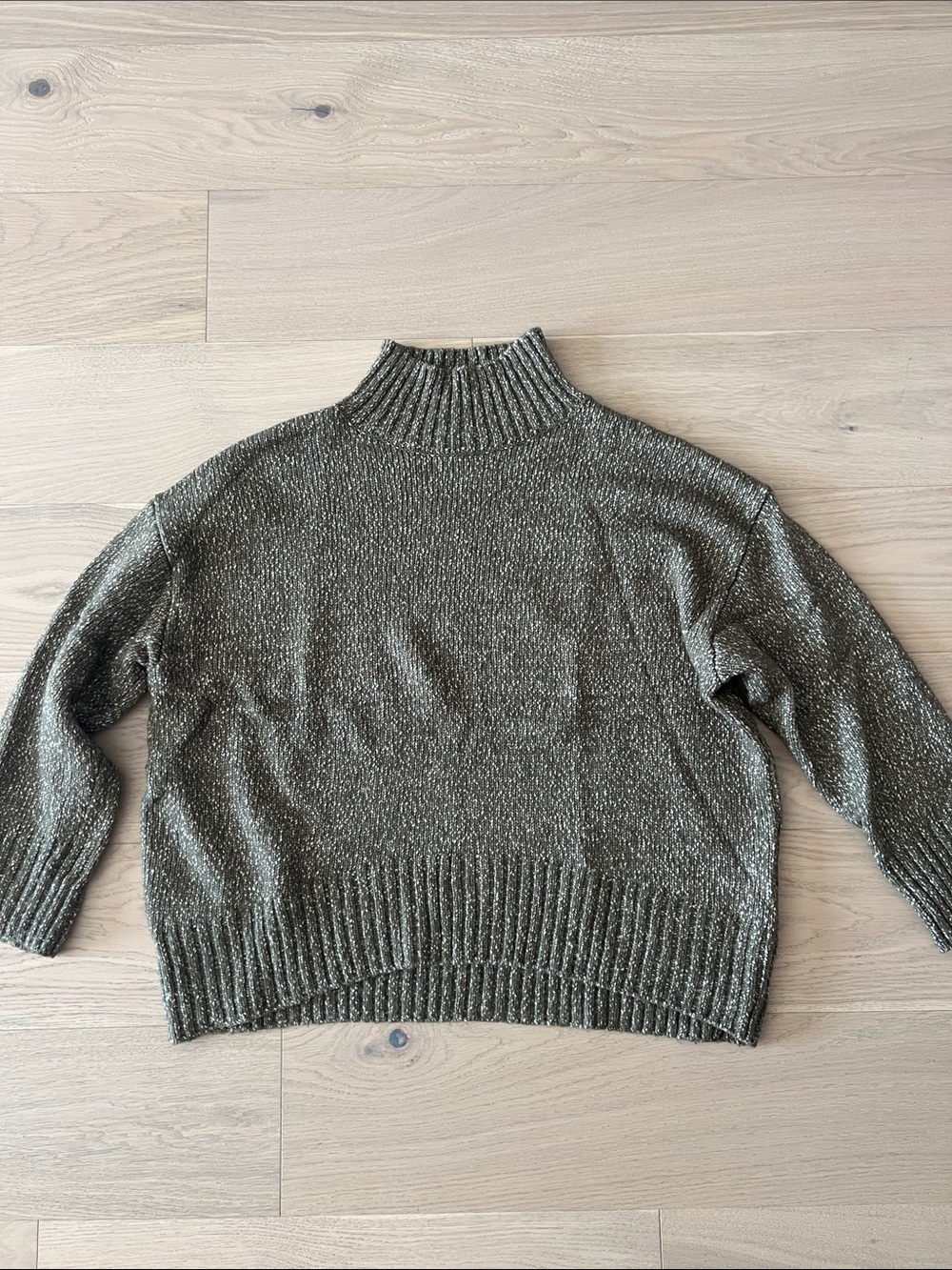 H&M Olive Green Speckled Mockneck Sweater - Women